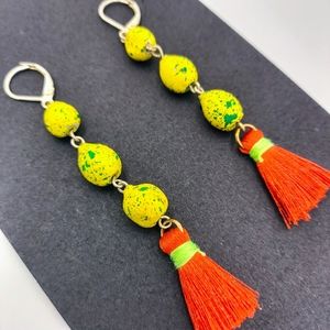 Handmade Job's Tears Natural Seeds Tassel Earrings